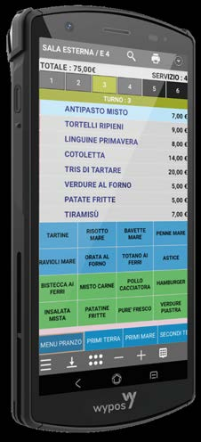 Wynote CT58 palmare touch per ristorazione